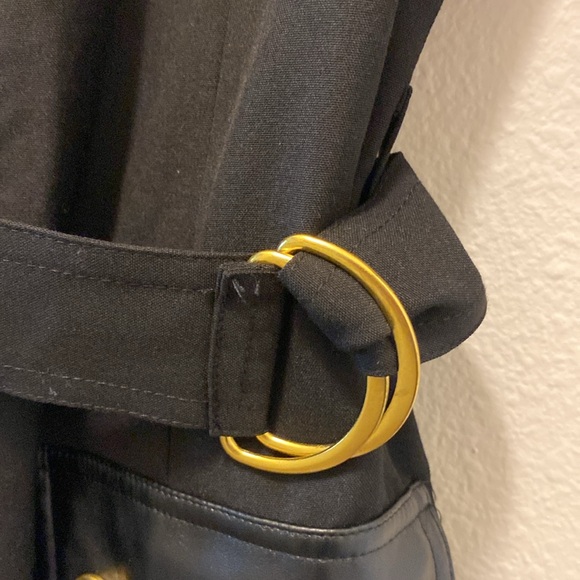 Sharagano NWT Black Short Sleeve Shirt Dress with Front Pockets - Picture 4 of 8